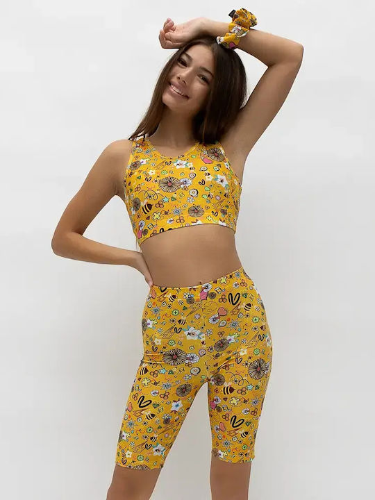 Kids Legging Cycling Short Yellow