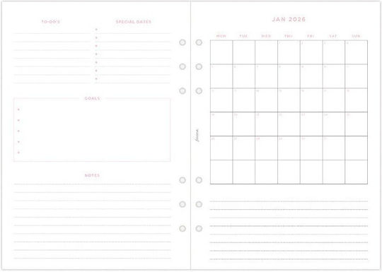 Refill A5 2026 Confetti Week On Two Pages 26-68591 Filofax 5059145597710