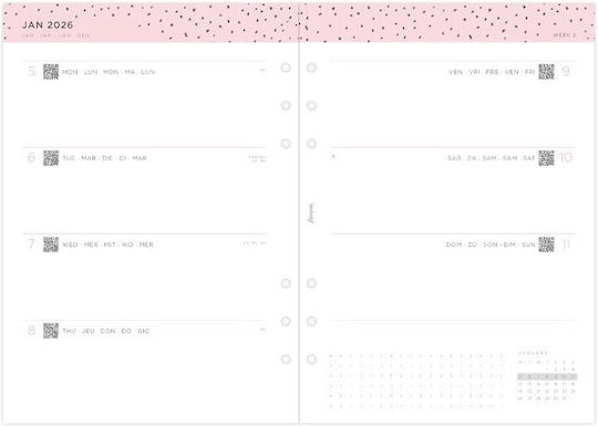 Refill A5 2026 Confetti Week On Two Pages 26-68591 Filofax 5059145597710