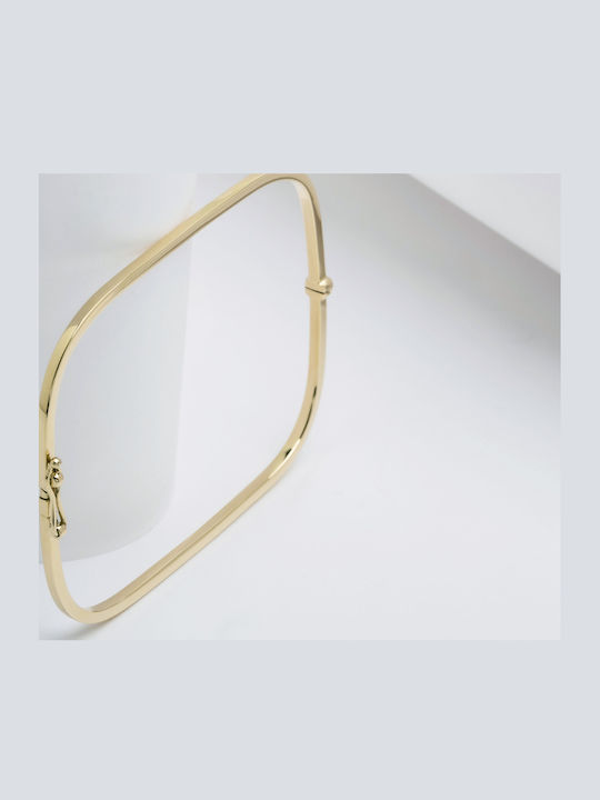 Lunaorocreations Women's Bracelet Handcuff Square Yellow Gold 14K Small
