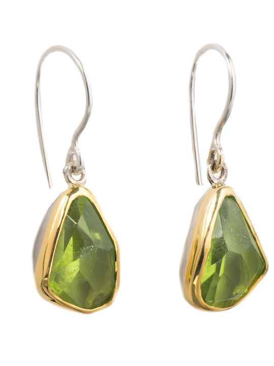 Enotia Earrings made of Silver Gold Plated with Stones Enotia Earrings made of Silver Gold Plated with Stones