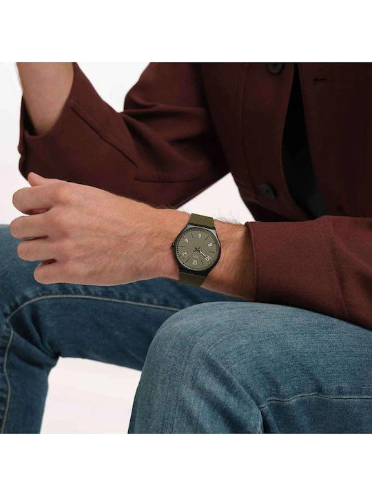 Swatch Swatch Γυναικείο Ρολόι Μπαταρίας με Πράσινο Καουτσούκ Λουράκι