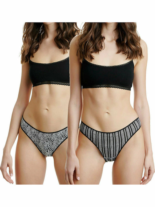 Bamboo Women's Slip 2Pack Black