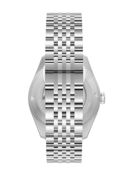 Quantum Ανδρικό Ρολόι 41mm Αυτόματο με Ασημί Μεταλλικό Μπρασελέ