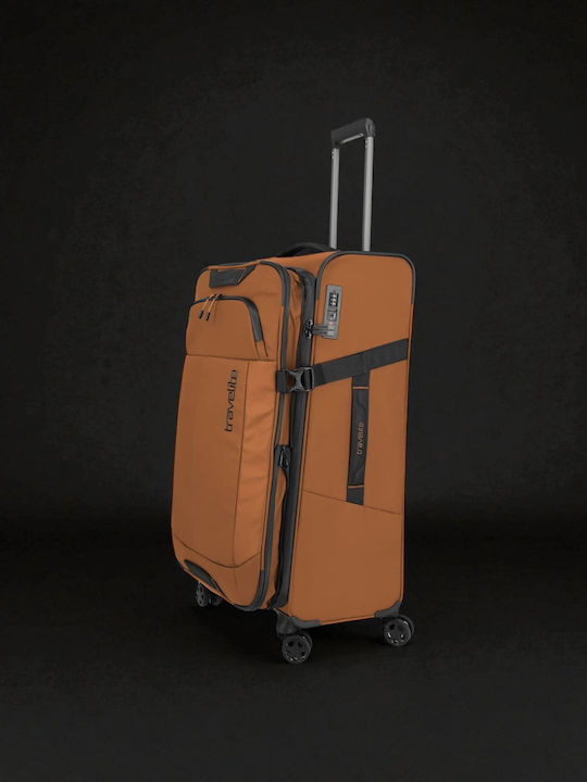 Travelite Μεγάλη Βαλίτσα Ταξιδίου Καρυδί με 4 Ρόδες