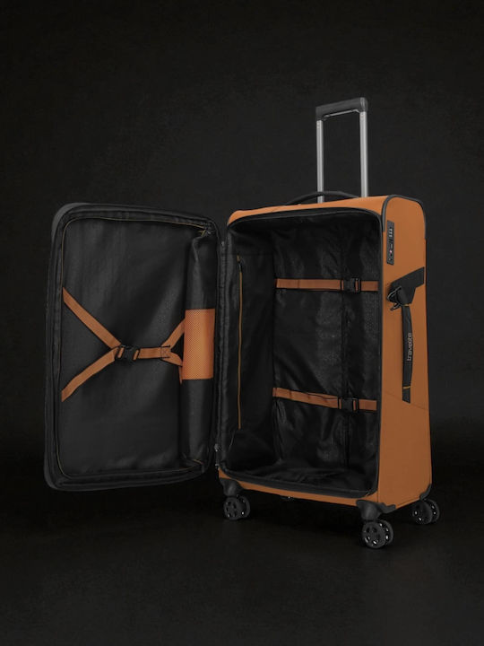 Travelite Μεγάλη Βαλίτσα Ταξιδίου Καρυδί με 4 Ρόδες