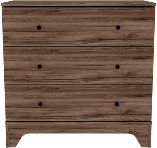 Βρεφική Συρταριέρα με 3 Συρτάρια Καφέ 86x48x92cm
