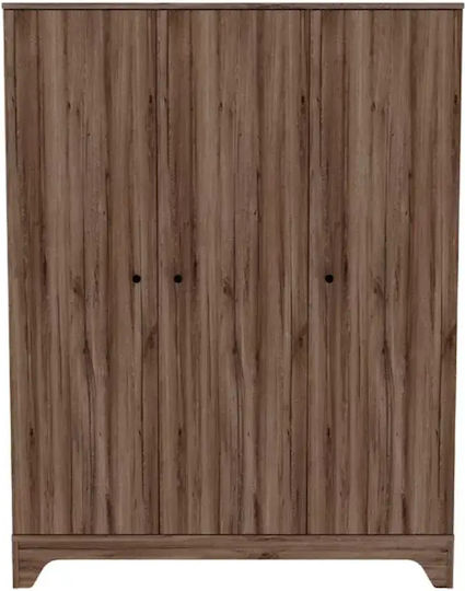 Τρίφυλλη Ντουλάπα Καφέ 135x50x177cm