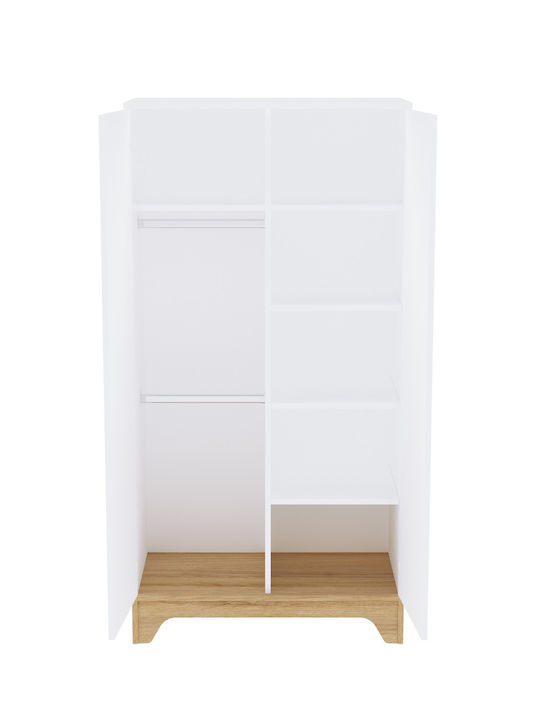 Two Door Wardrobe White 90x50x177cm