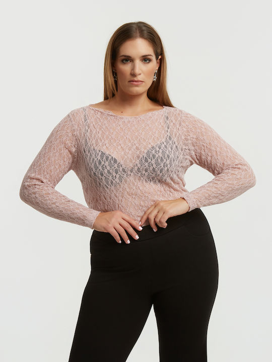 Women's Blouse Long Sleeve Floral Pink