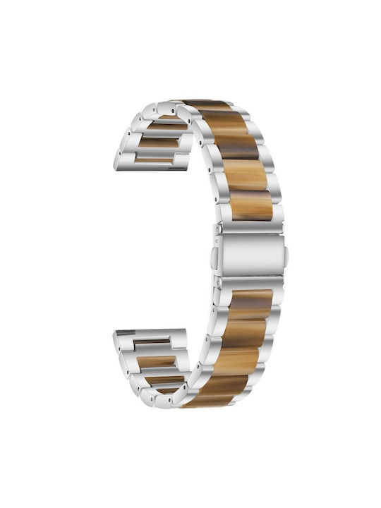 Μεταλλικό Λουράκι Ρολογιού Xdfind Three Beads 22mm Ρητίνη Ασημί Καφέ Μεταλλικό Λουράκι Ρολογιού Xdfind Three Beads 22mm Ρητίνη Ασημί Καφέ