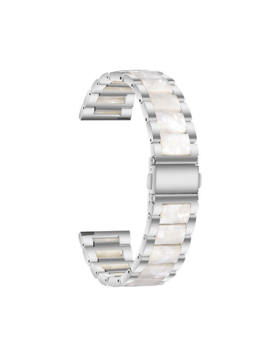 Metal Watch Strap Xdfind Three Beads 22mm Resin Silver White Metal Watch Strap Xdfind Three Beads 22mm Resin Silver White