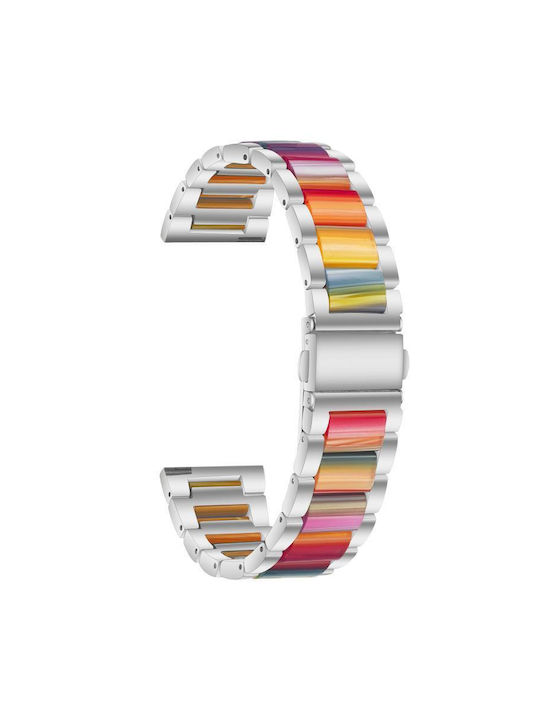 Metal Watch Strap Xdfind Three Beads 20mm Resin Silver Rainbow Metal Watch Strap Xdfind Three Beads 20mm Resin Silver Rainbow