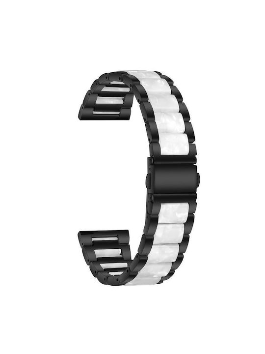 Metal Watch Strap Xdfind Three Beads 22mm Resin Black-White Metal Watch Strap Xdfind Three Beads 22mm Resin Black-White