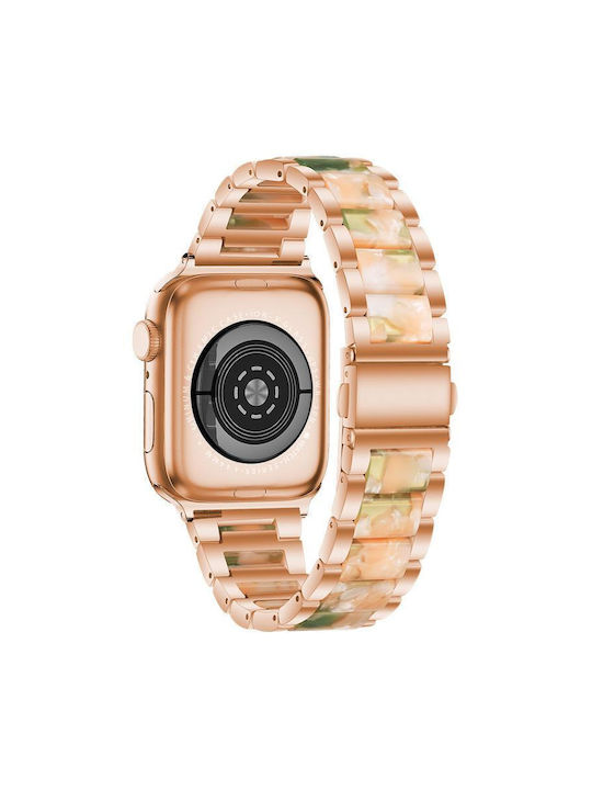 Μεταλλικό Λουράκι Ρολογιού Ρητίνη Apple Watch 38 40 41 S10 42mm Ροζ Χρυσό Πράσινο Μεταλλικό Λουράκι Ρολογιού Ρητίνη Apple Watch 38 40 41 S10 42mm Ροζ Χρυσό Πράσινο