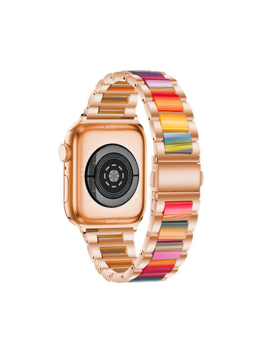 Μεταλλικό Λουράκι Ρολογιού Ρητίνη Apple Watch 38 40 41 S10 42mm Ροζ Χρυσό Ουράνιο Τόξο Μεταλλικό Λουράκι Ρολογιού Ρητίνη Apple Watch 38 40 41 S10 42mm Ροζ Χρυσό Ουράνιο Τόξο