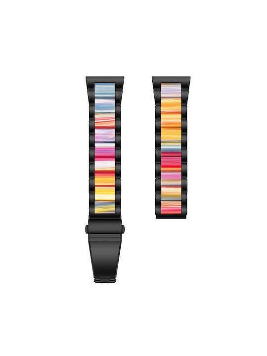Curea Metalică Pentru Ceas Xdfind Three Beads 20mm Rășină Negru Curcubeu