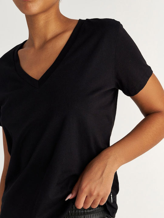 Damen Bluse Baumwolle Kurzärmelig Black