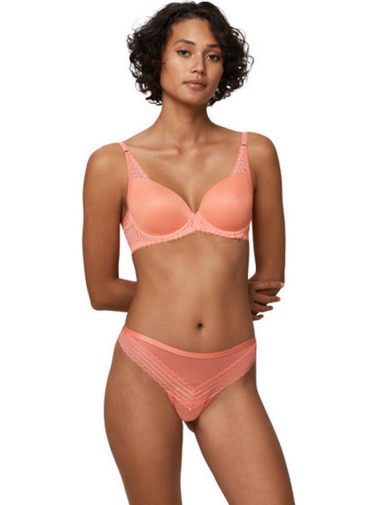 Tempting Tulle Γυναικείο String με Δαντέλα Coral