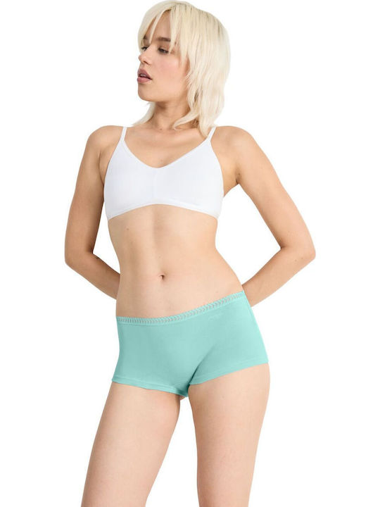 Βαμβακερά Women's Boxer 3Pack with Lace Turquoise