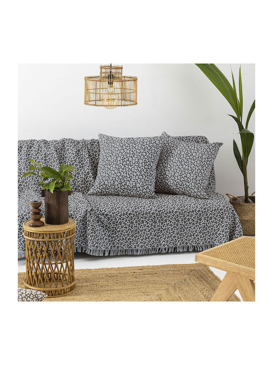 Palamaiki Lepard Armchair Throw 180x180cm Gray