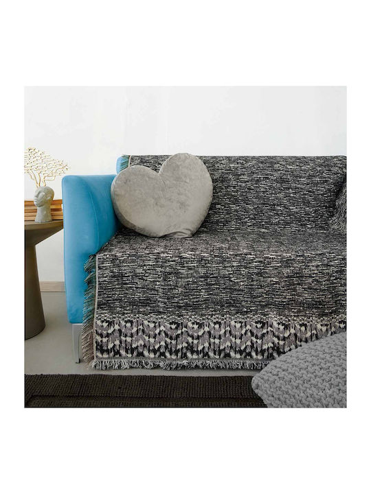 Palamaiki Siena Ριχτάρι Πολυθρόνας Δύο 'Οψεων Chenille 180x180εκ. Black