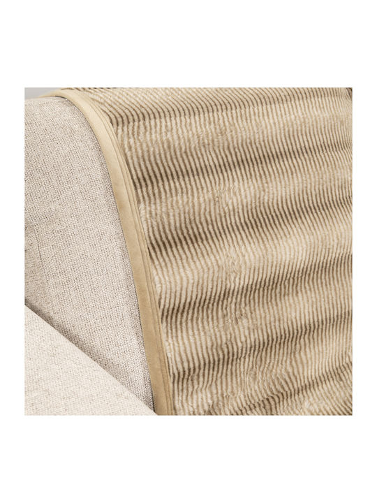 Nima Lunetta Ριχτάρι Πολυθρόνας Γούνινο 180x180εκ. Beige 35444