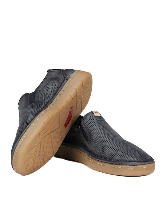 Leder Herren Freizeitschuhe Blau