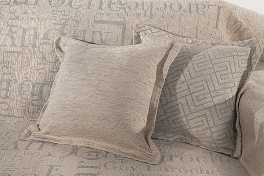 Guy Laroche Μαξιλάρι Καναπέ Stamp από 100% Βαμβάκι Natural 50x50εκ.