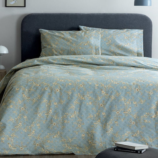 Palamaiki Duvet Cover Set Cotton Single with Pillowcase 170x250 Fl6291 Green