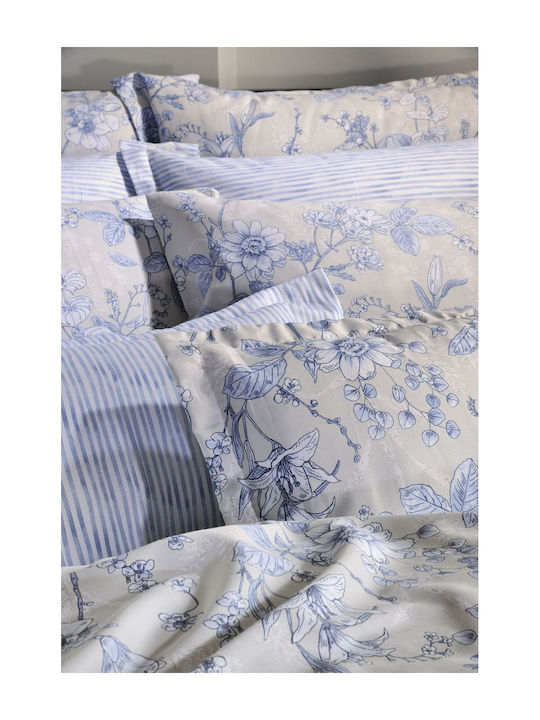 Down Town Home Duvet Cover Set Cotton Queen with 2 Pillowcases 250x260 850 Blue