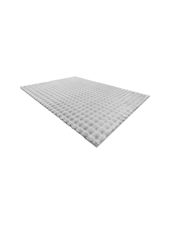 3d Bubbles Γούνινο με Κρόσια 200x270cm Γκρι Ανοιχτό
