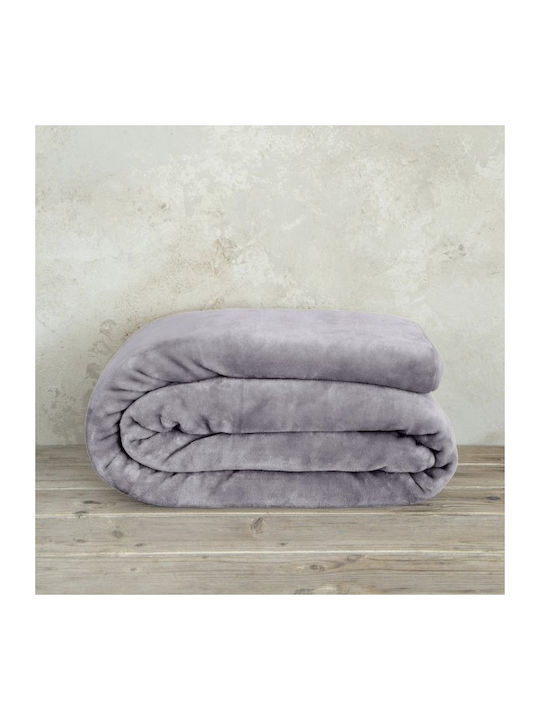 Nima Velvet Blanket Single 160x220cm Smoky Lilac