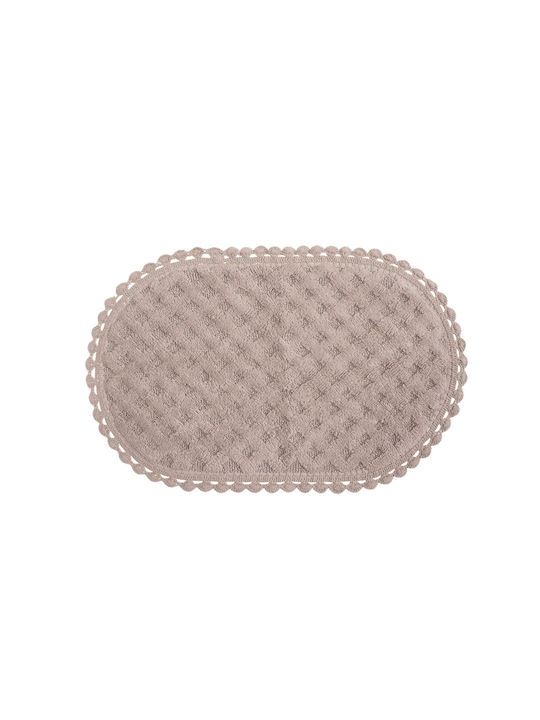 Nef-Nef Homeware Antiderapant Covoraș de Baie Bumbac Oval Touch 034261 Gri 55x85buc