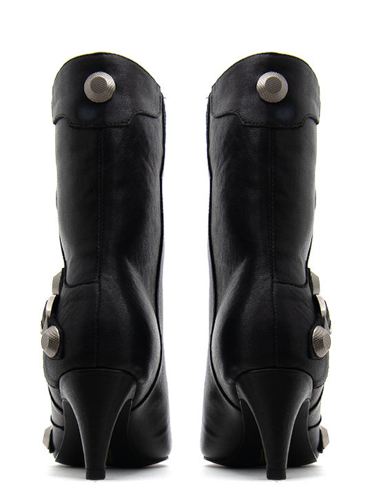 Delfina Leder Stiefeletten Damen Schwarz