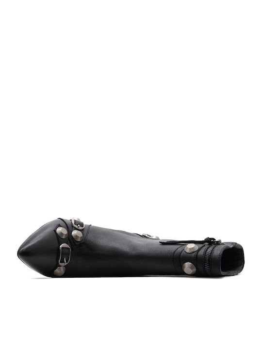 Delfina Leder Stiefeletten Damen Schwarz
