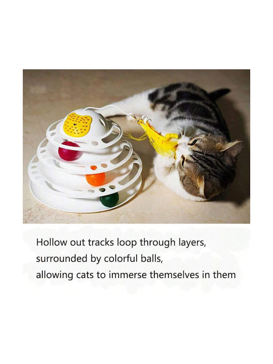 Multi-Cat Toy Tower Multicolour Balls 30cm X 24.5cm X 24.5cm Pink