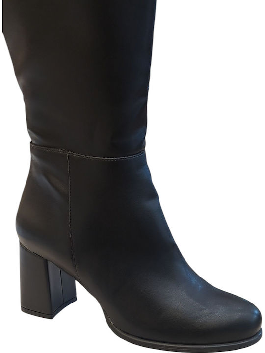 Damenstiefel mit mittlerem Absatz Schwarz