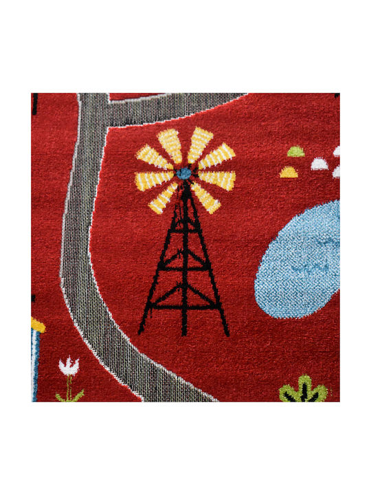 Bauernhof Spielmatte Rot 160x210cm