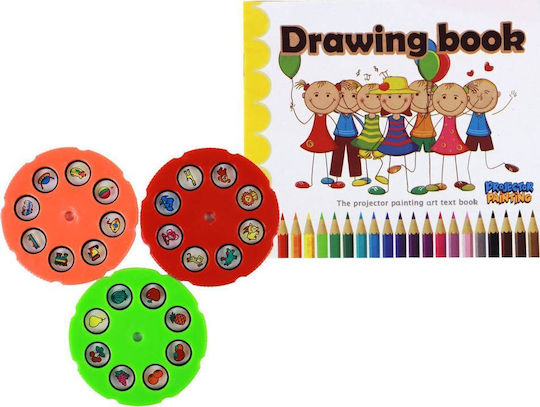 Set Creativ Pentru Copii Proiector Tablă Proiector Învățare Desen Dinosaurus Roz Lean 12839