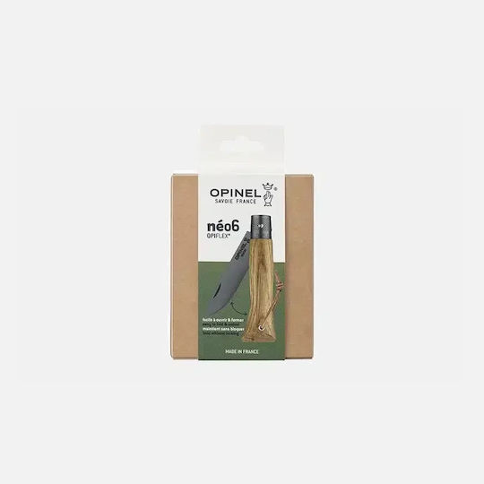 Opinel Neo6 Taschenmesser mit Verriegelungsmechanismus Schwarz Eiche