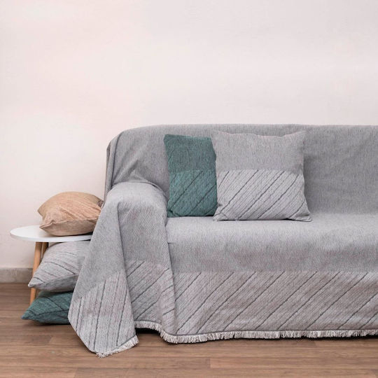 Anna Riska 1455 Sesselüberwurf Zwei Seiten Chenille 180x150cm Grau