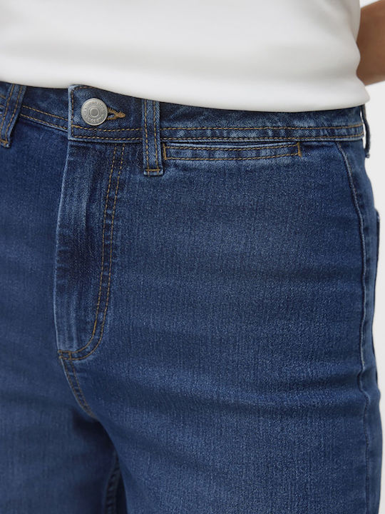 Talie înaltă Blugi de damă cu croială largă Denim albastru închis