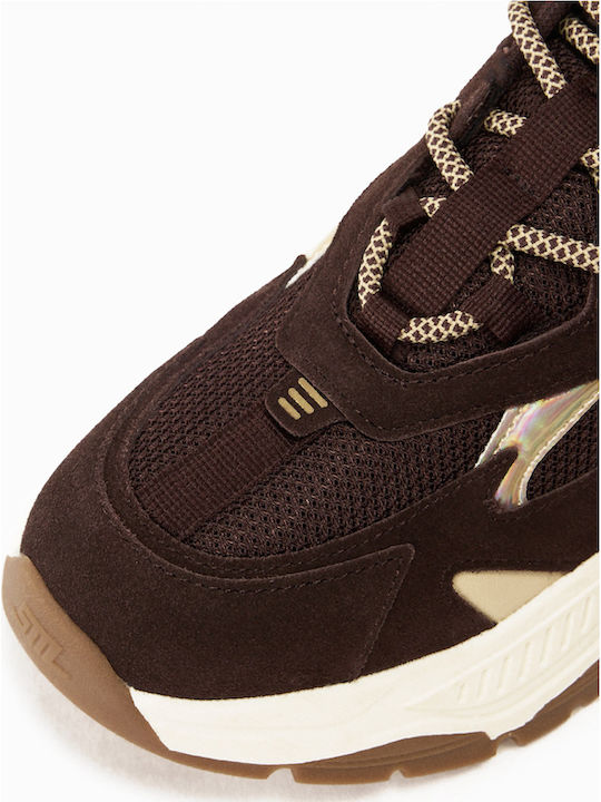 Ample Women's Brown Beige Sneakers