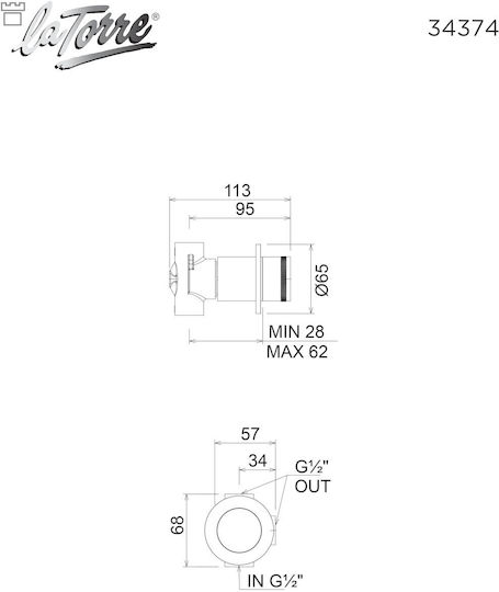 Armando Vicario Mooi Built-in Faucet Mixer for Shower 2 Exits