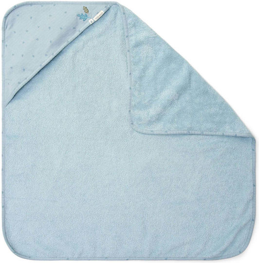 Little Dutch Baby Hooded Bath Towel with Hood Pure Denim Blue 100x100cm