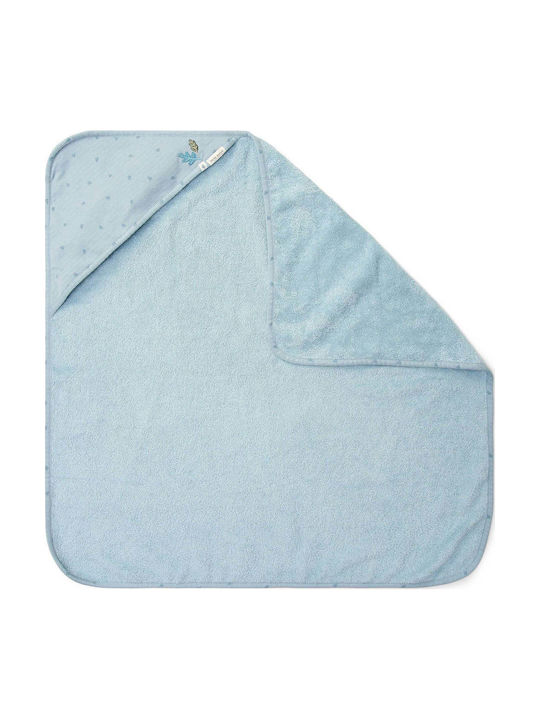 Little Dutch Βρεφική Κάπα-Μπουρνούζι με Κουκούλα Pure Denim Blue 75x75εκ.