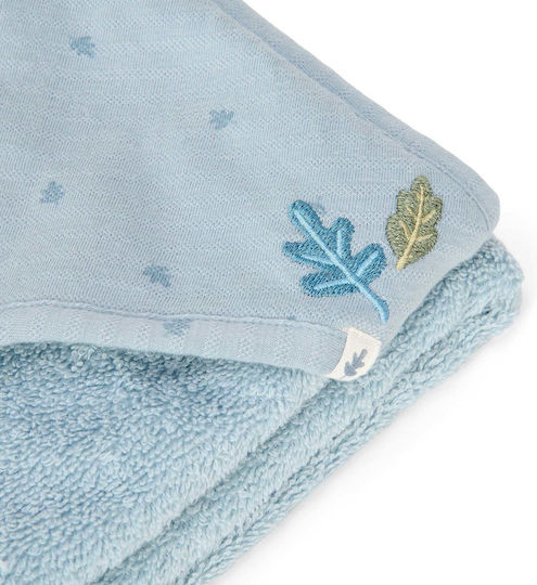 Little Dutch Baby Hooded Towel with Hood Pure Denim Blue 75x75cm