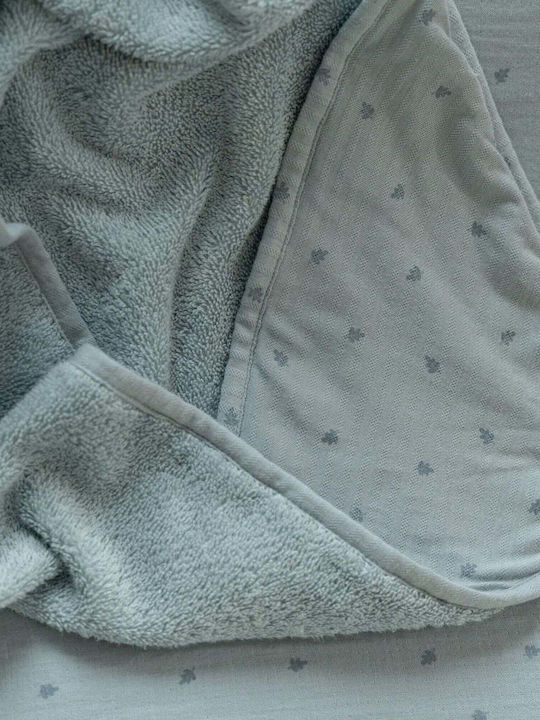 Little Dutch Βρεφική Κάπα-Μπουρνούζι με Κουκούλα Pure Denim Blue 75x75εκ.
