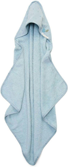 Little Dutch Baby Hooded Towel with Hood Pure Denim Blue 75x75cm